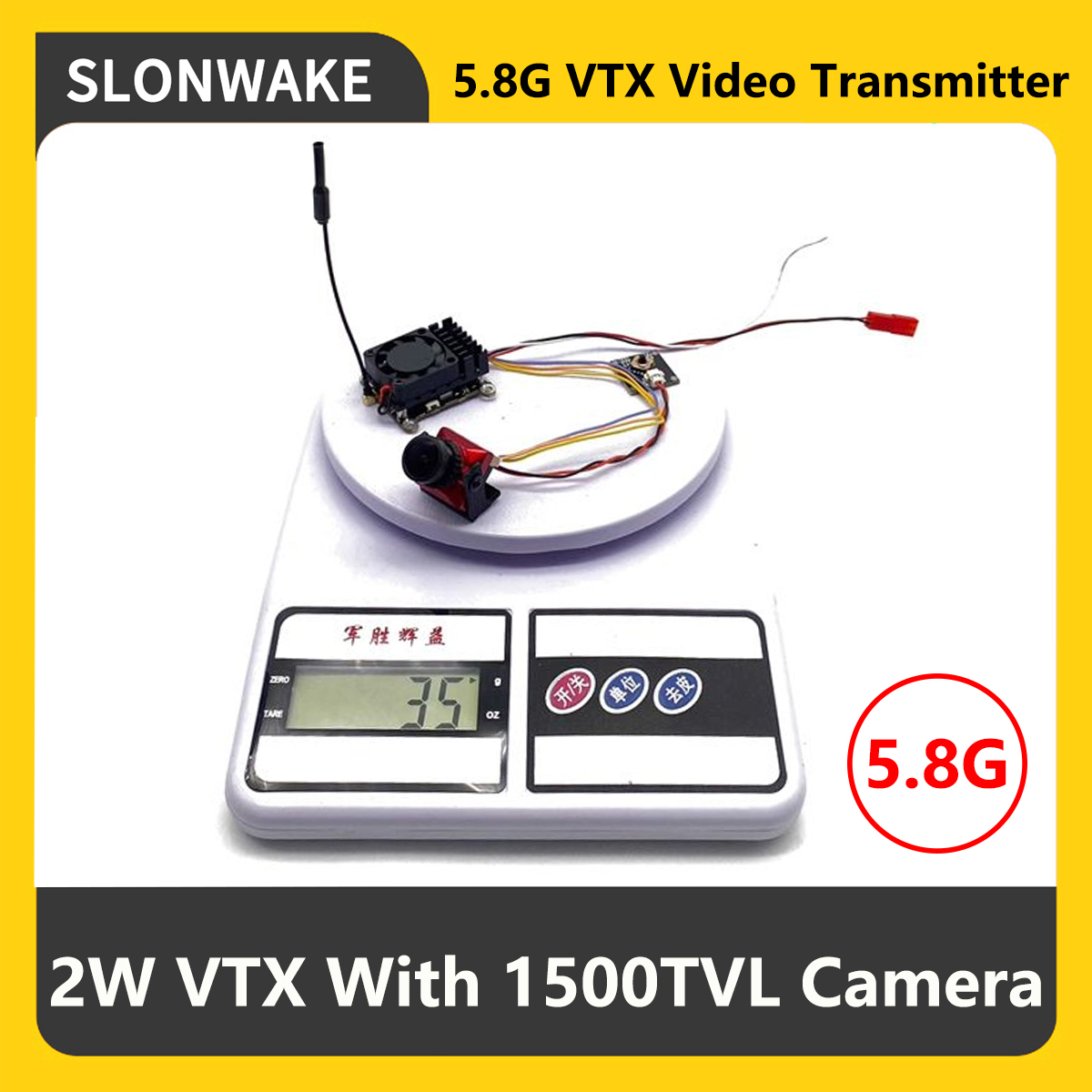 Drone Frame - SLONWAKE 5.8G 2000mW FPV VTX ตัวส่งสัญญาณพร้อมไมโครโฟนในตัว