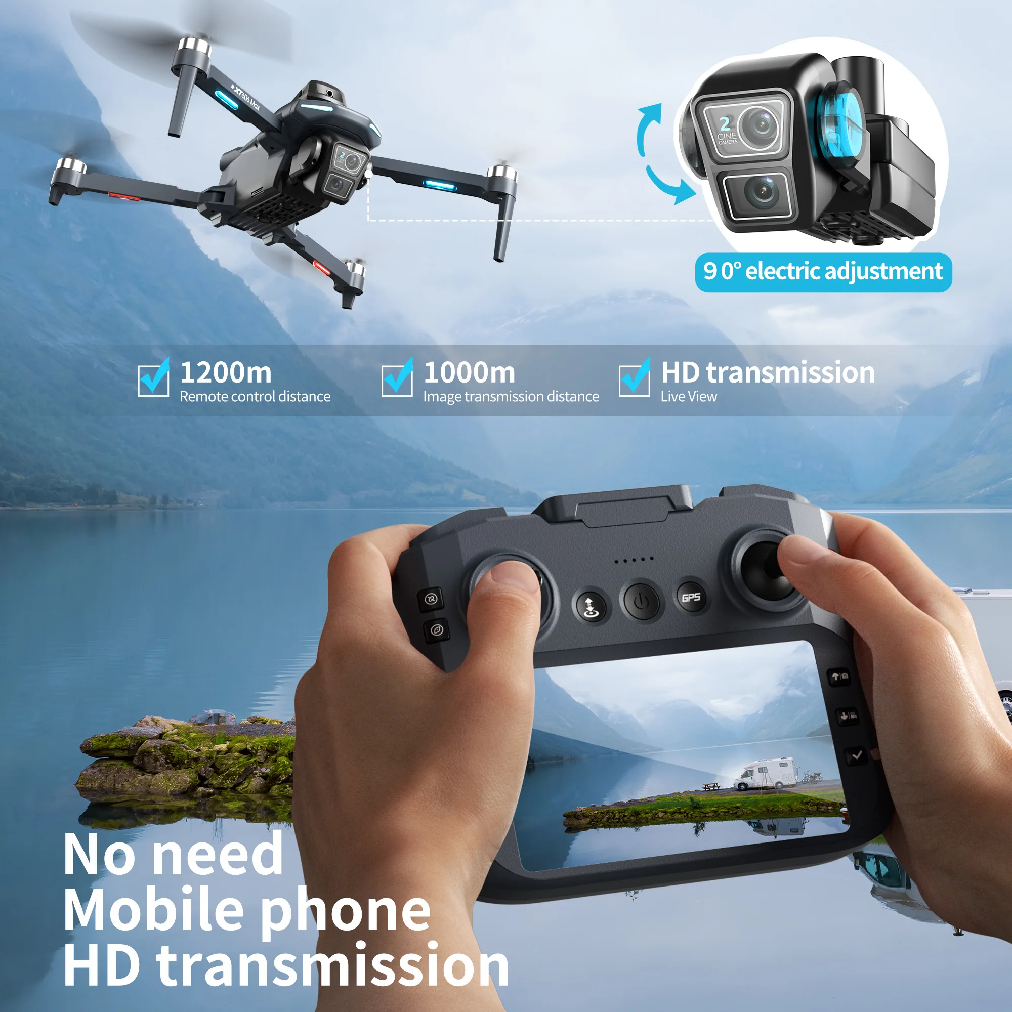 โดรน XT606 MAX GPS 4k ระดับมือ - Drone Gps Mount บทวิจารณ์และราคา